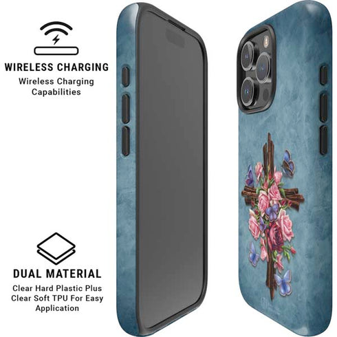 Flower Cross by Brigid Ashwood iPhone 16 Pro Magsafe Impact Case